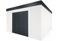 Garden house with electric Hormann garage door 